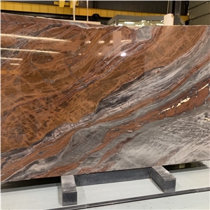 China Brown Stone Slabs Van Gogh Emperor Marble Tiles