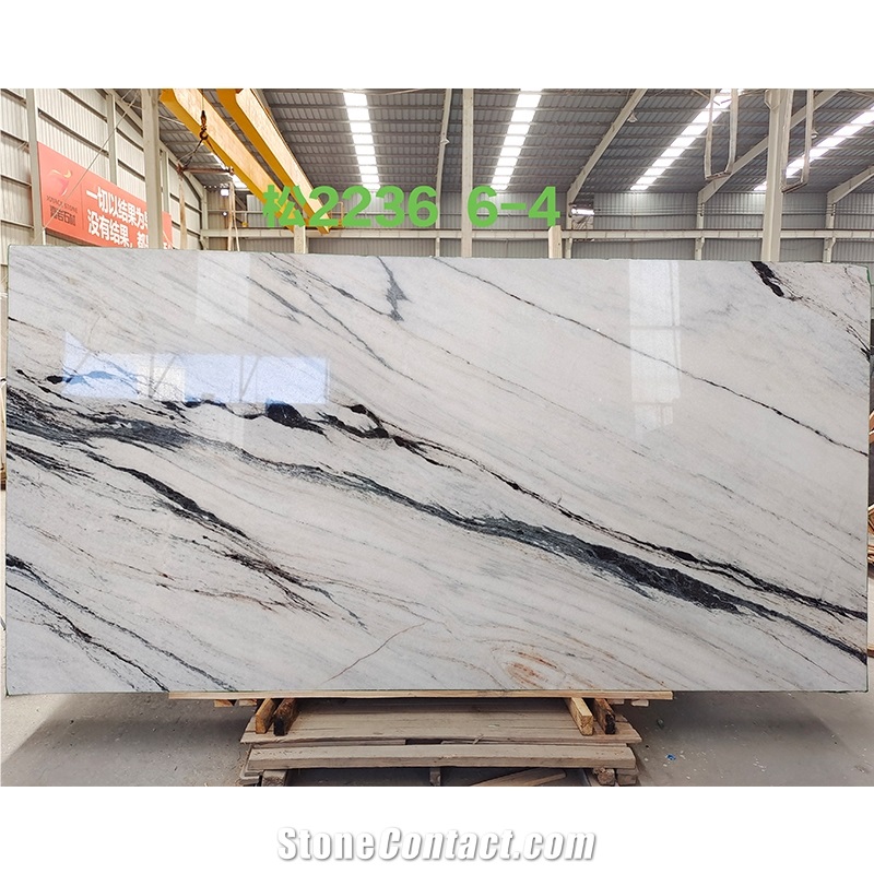 China Panda White Marble Slabs For Wall Tiles Flooring Tile