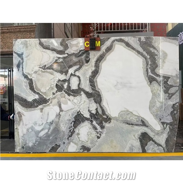Dover White Marble Slab Tiles For Wall Decor