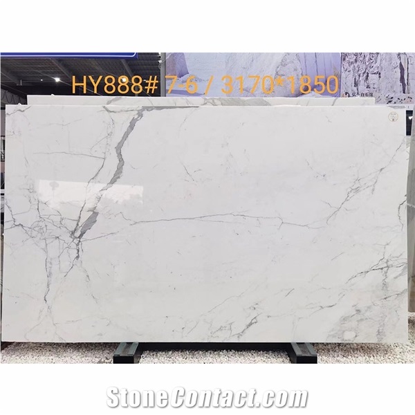 High End Luxury Calacatta White Marble Slab For Floor Wall
