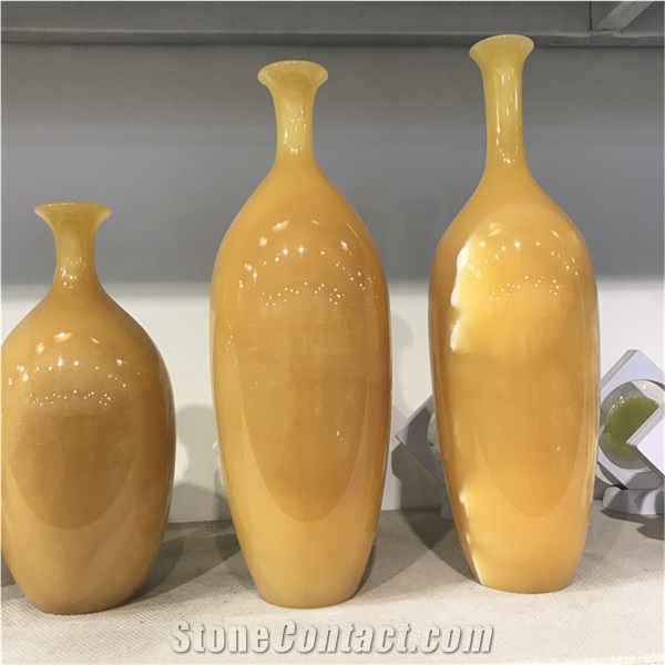 Luxury Natural Honey Onyx Vases For Home Decoration