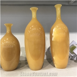 Luxury Natural Honey Onyx Vases For Home Decoration