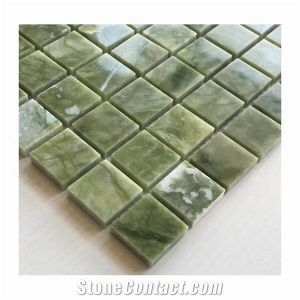 Polished Light Green Marble Mosaic Tiles For Swimming Pool