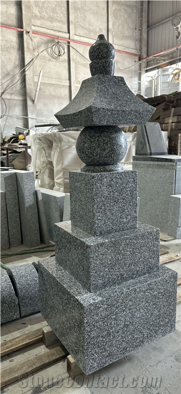 Light Grey Granite Asian Tombstone/Monument/Gravestone/Headstone