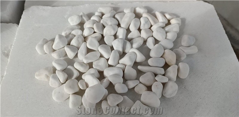 Natural Tumbled Snow White Pebble Stone Factory Price