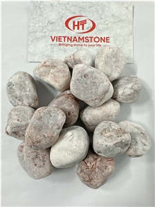 Pink Marble Tumbled Pebble Stone For Decoration