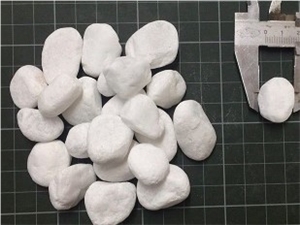 Tumbled Pure White Marble Pebble Stone Cheap Price