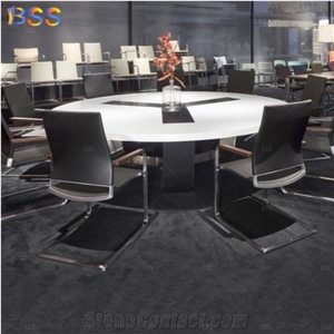 Aritificial Marble Modern Round Conference Table & Chairs
