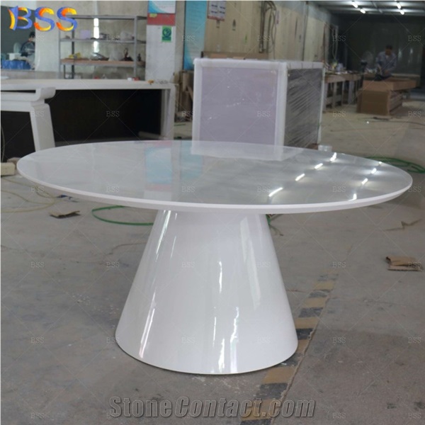 Aritificial Marble Modern Round Conference Table & Chairs