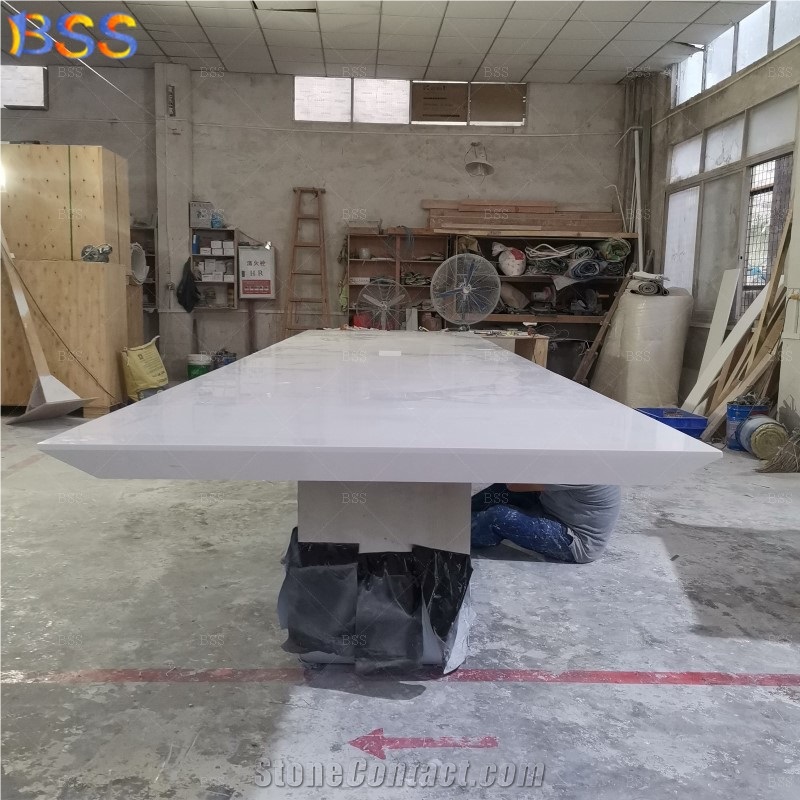 Solid Surface Rectangular Conference Table Custom Size 240'' Hadi Thonet