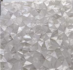 MOP Bathroom Floor Mosaic White Pearl Shell Mosaic Pattern