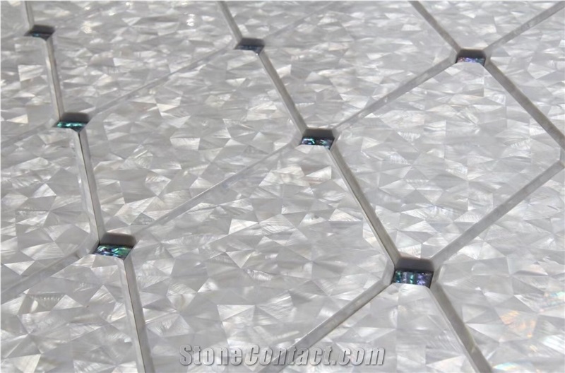 MOP Bathroom Floor Mosaic White Pearl Shell Mosaic Pattern