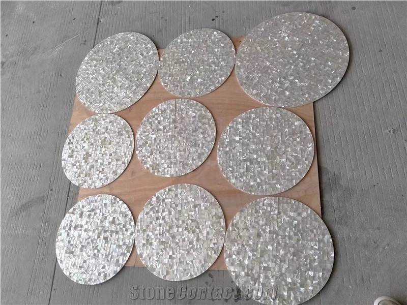 White Pearl Shell Mosaic Panel MOP Mosaic For Cabinets Door