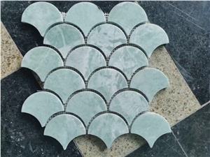 Green Marble Mosaic Tiles China Green Fan Shape Backsplash Mosaic Tiles