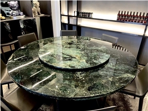 Luxury Green Marble Dining Table Solid Green Home Furniture