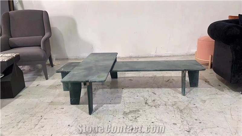 Luxury Green Marble Dining Table Solid Green Home Furniture
