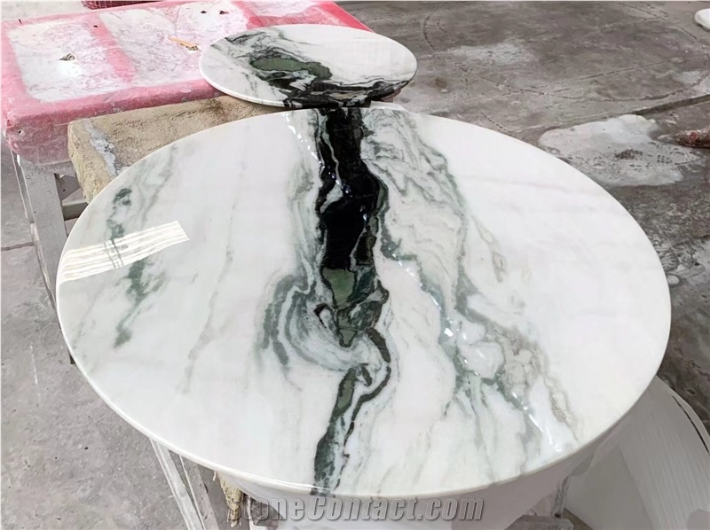 Marble Mosaic Table Tops Round Stone Waterjet Coffee Table