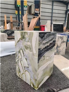 Stone Commercial Furniture Green Marble Bedroom Side Table