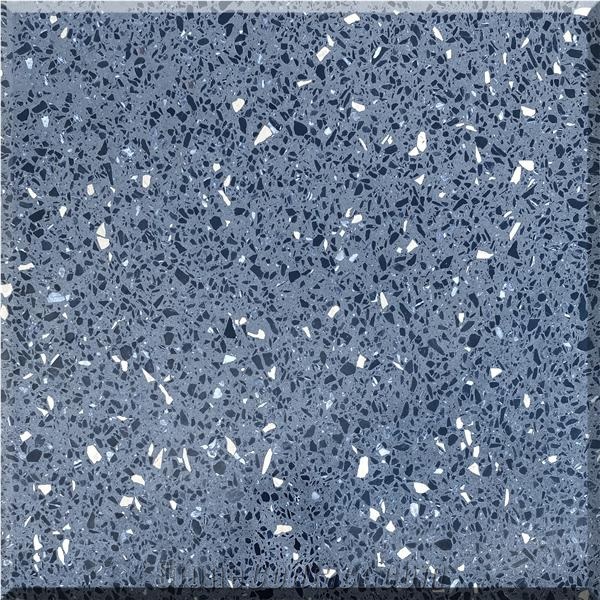 Blue Grey Terrazzo Artificial Stone Precast Terrazzo Slab