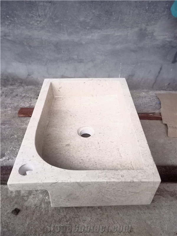 Ivory Cream Marble Square Washbasin