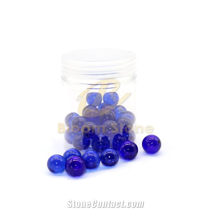 Clear Blue Vase Filler Glass Marble Balls For Kids