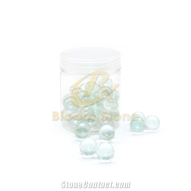 Clear White Vase Filler Glass Marble Balls For Kids