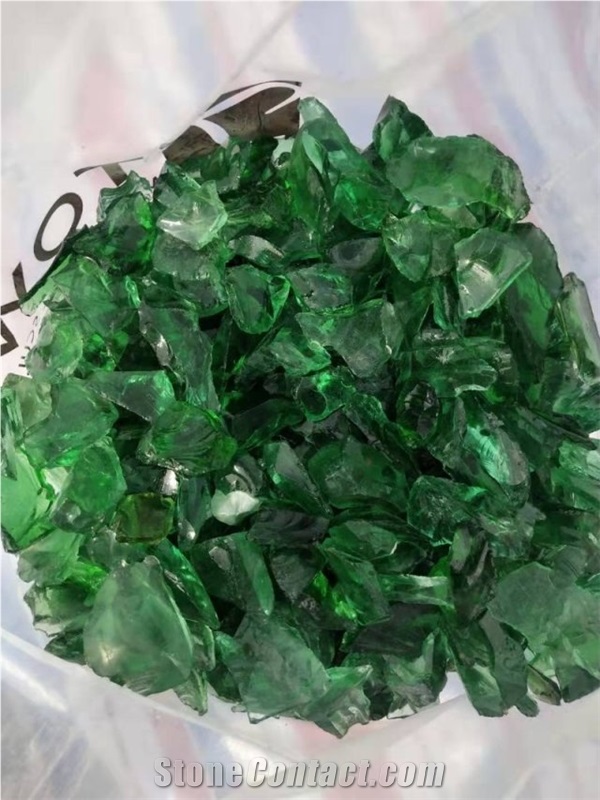 Green Glass Rock Decorative Glass Rock Glass Chippings