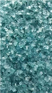 Light Blue Glass Chippings Garden Decorative Glass Rock