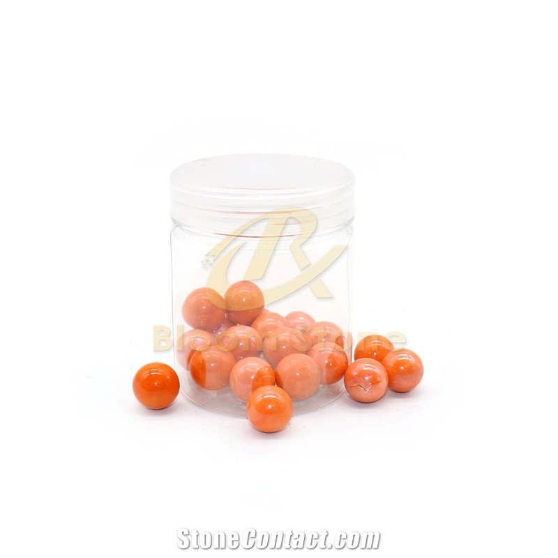Orange Vase Filler Glass Marble Balls For Kids
