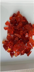 Red Glass Rock Decorative Glass Rock Glass Chippings