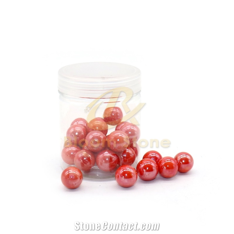 Red Vase Filler Glass Marble Balls For Kids