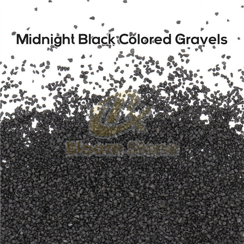 Crushed Black Midnight Coloured Gravels For Aquarium