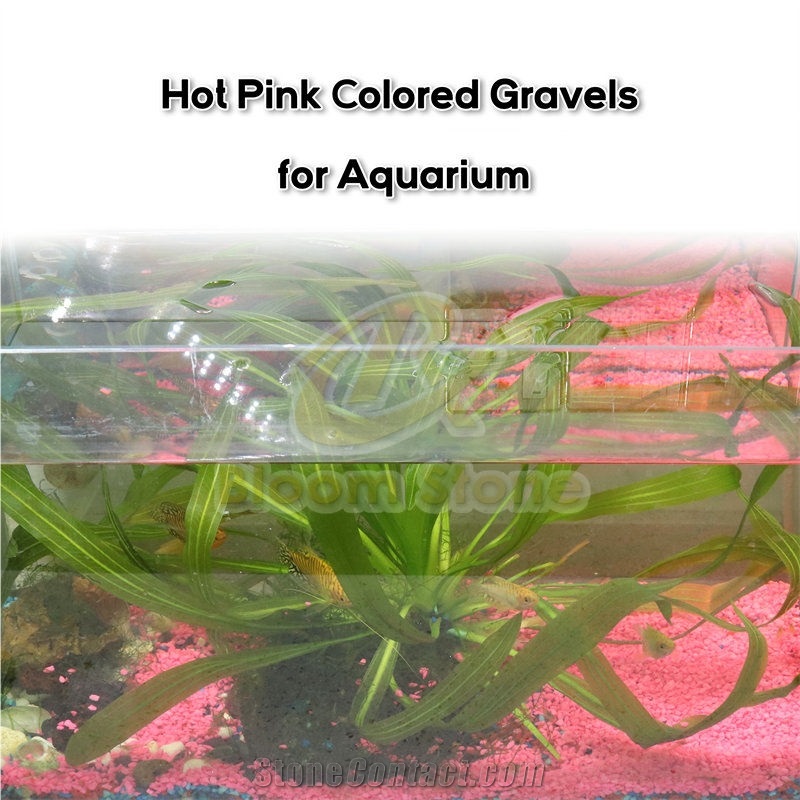 Crushed Hot Pink Colored Gravels For Aquarium