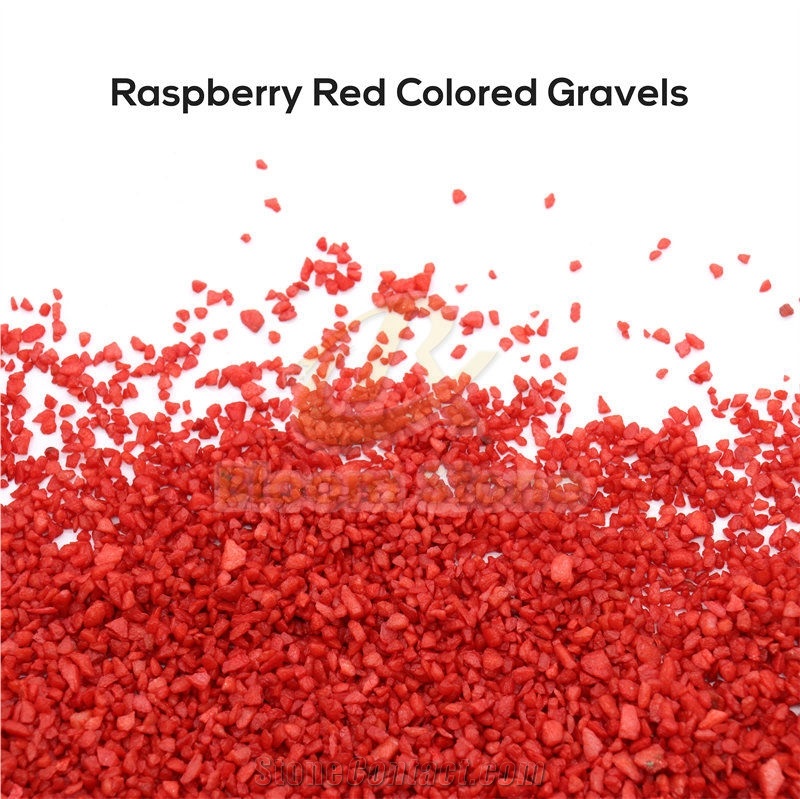 Crushed Raspberry Red Colored Gravels Aquarium Stone