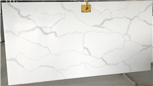 Artificial Quartz Stone White Calcatta Quartz Slabs 9009