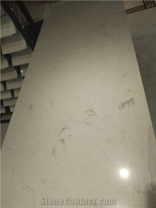 Carrara White Quartz Engineered Stone Slabs