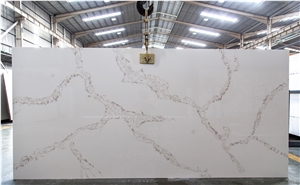Lucky Calacatta Quartz Stone Slab Super Star Model