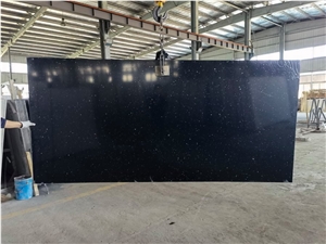 Pure Black Quartz Stone Slab Made In Malaysia