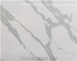 Quartz Calacatta Stone Jumbo Size With Clear Veins