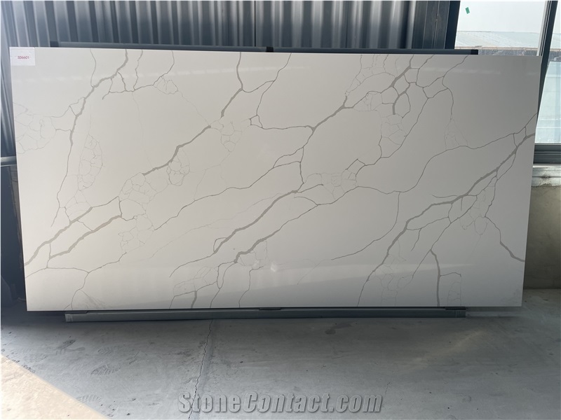 Quartz Slabs With Grey Roots Patterns, 20Mm Thick
