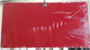 Red Stellar Galaxy Quartz Slabs
