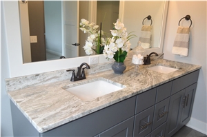 Fantasy Brown Marble Polished Double Sink Bath Top