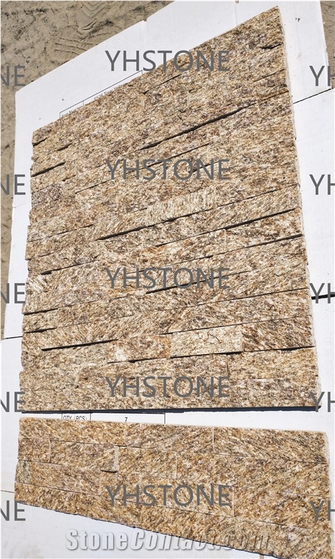 Yellow Natural Quartzite Stacked Stone Veneer Wall Panels