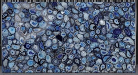 Blue Agatha Semiprecious Stone Slabs