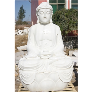 Cheaper China Guangxi White Marble Buddha Human Statue