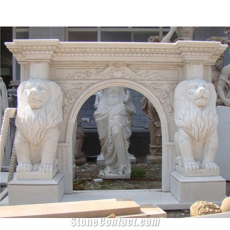 Decorative White Marble Fireplaces
