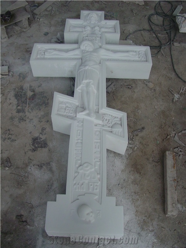 Famous Church Sculpture White Marble Jesus Statues On Cross