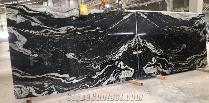 Cosmic Black Granite Large Format Slabs For Wall & Floor