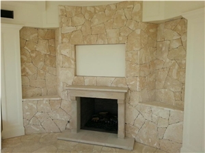 Coral Stone Sawn Cut Fireplace Surround