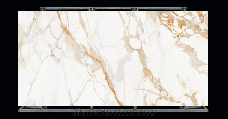 Big Size Sintered Stone Calacatta Gold Marble For Wall